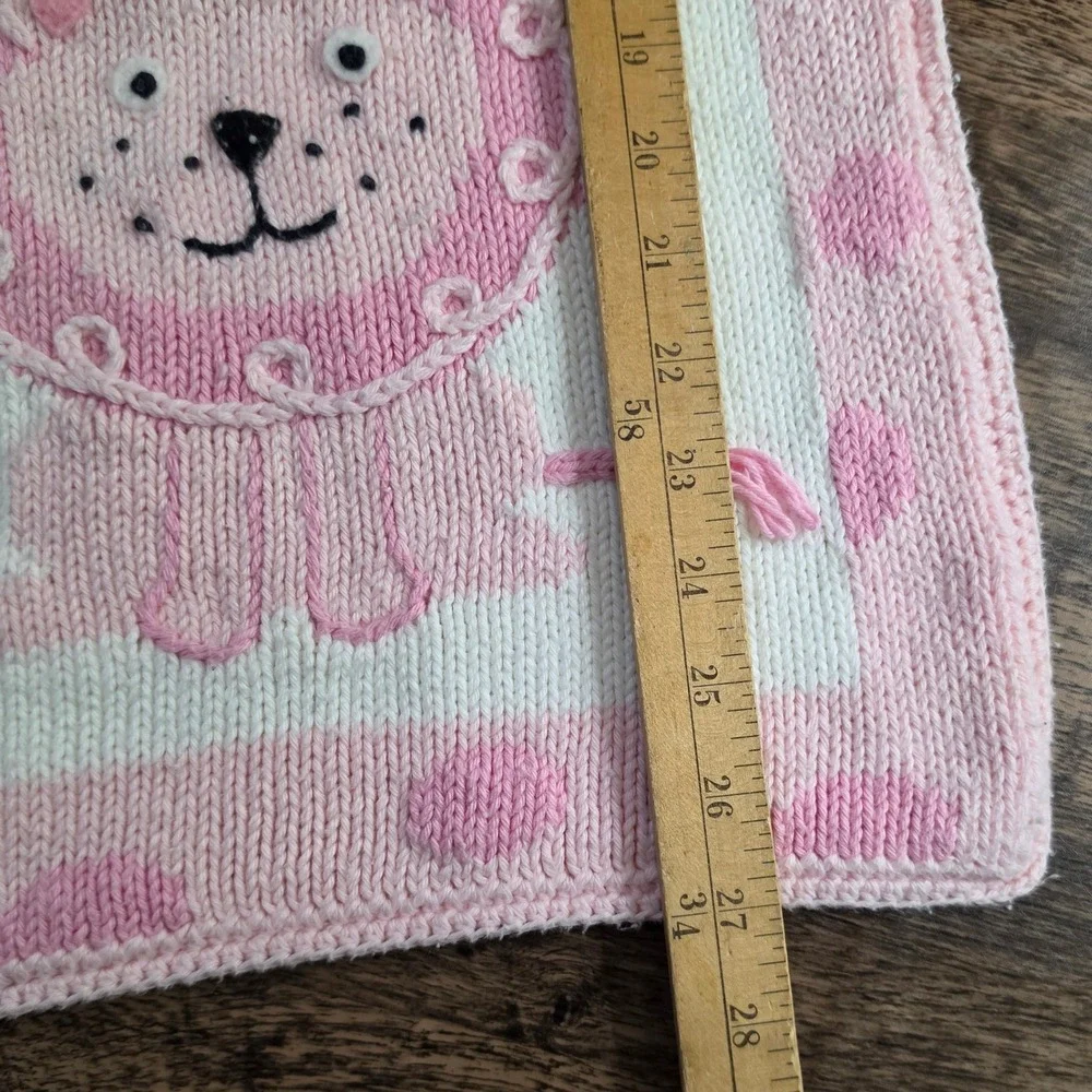 ARTWALK Knit Baby Blanket Unisex Pink White‎ Animal Giraffe Elephant Lion Cotton
